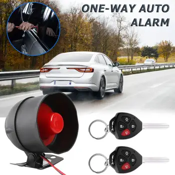 Universal 1-Way Car Alarm with Sufficient Durability and Ruggedness Security System Keyless Entry Siren 2 Remotes 103/T403