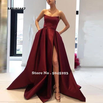 SATONOAKI 2019 Sweetheart A-Line Split Prom Dress Pleated Satin Custom Formal Evening Party Gowns Cheap Sale Vestidos De Soiree
SATONOAKI 2019 Sweetheart A-Line Split Prom Dress Pleated Satin Custom Formal Evening Party Gowns Cheap Sale Vestidos De Soiree