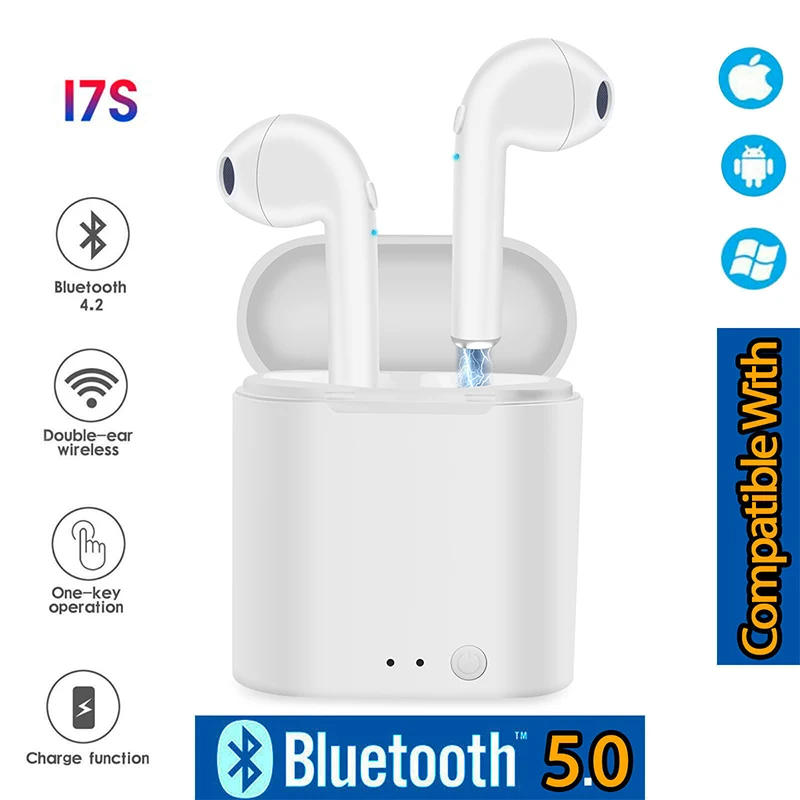 I7s TWS Bluetooth Earphone Wireless Earphones Stereo Bluetooth Headset with Charging Pod Wireless Earbud for All Smart Phone DS
I7s TWS Bluetooth Earphone Wireless Earphones Stereo Bluetooth Headset with Charging Pod Wireless Earbud for All Smart Phone DS