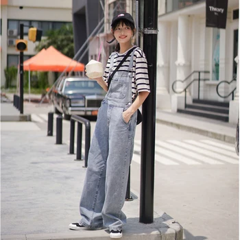 2019 new fashion women's denim long jeans female retro bib denim wide leg wide-legged jeans overall female
2019 new fashion women's denim long jeans female retro bib denim wide leg wide-legged jeans overall female