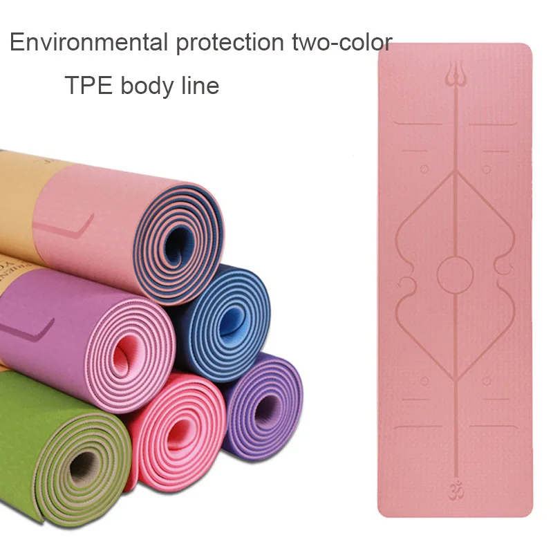 TPE Yoga Mat with Position Line Double-sided non-slip Carpet Mat For Beginner Environmental Fitness Gymnastics Mats 1830*610*6m
TPE Yoga Mat with Position Line Double-sided non-slip Carpet Mat For Beginner Environmental Fitness Gymnastics Mats 1830*610*6m