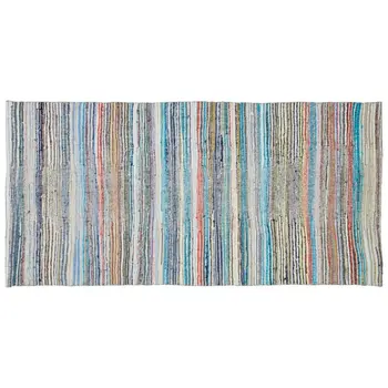 

Handmade Multicolor Vintage English Striped Rug Area Rug 146x305 Cm-4'9''X10'0''