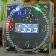 DIY electronic kit LED clock sodering project kit colorful LED RGB Color spectrum music Alarm clock remote control
DIY electronic kit LED clock sodering project kit colorful LED RGB Color spectrum music Alarm clock remote control