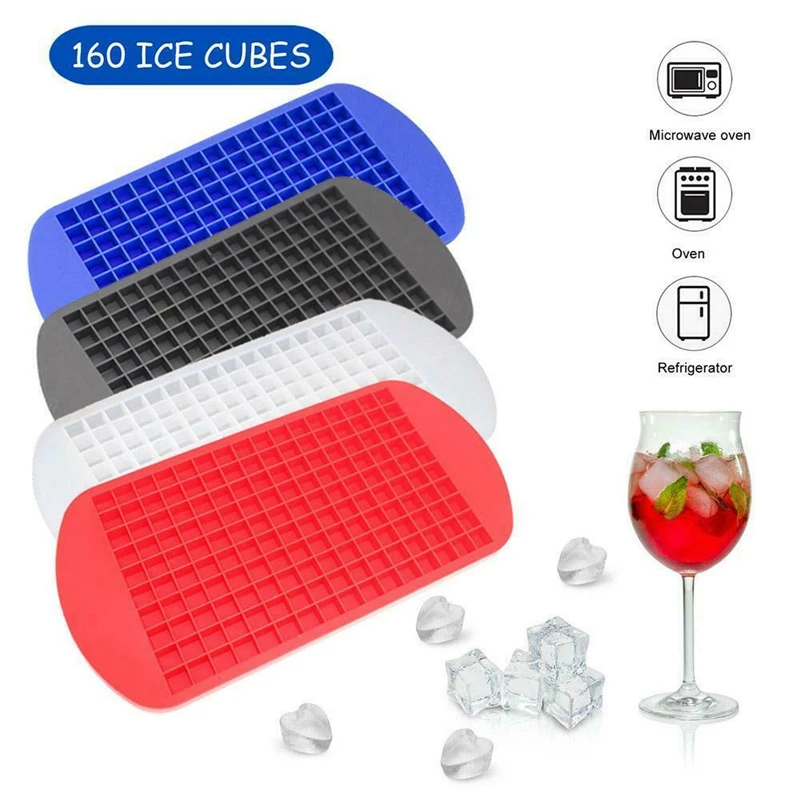 Ice Cube Tray 160 Grids 1X1cm Silicone Fruit Ice Cube Maker DIY Creative Small  Ice Cube Mold Square Shape Kitchen Accessories