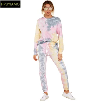 Women Sporty Two Piece Tracksuit Tie Dye Print Long Sleeve Loose Pullover and Drawstring Jogger Sweatpant Autumn Winter Outfits
Women Sporty Two Piece Tracksuit Tie Dye Print Long Sleeve Loose Pullover and Drawstring Jogger Sweatpant Autumn Winter Outfits