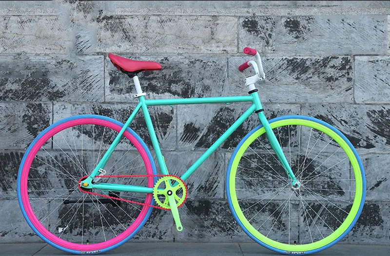 Bicycle 26 Inch Road Bike Fixed Gear Men and Women Style Adult Learning Life Fly Down Brake Bicycle Solid Tire Racing