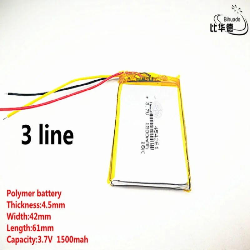 5pcs/lot 3 line Good Qulity 3.7V 1500mAH 454261 Polymer lithium ion / Li-ion battery for TOY POWER BANK GPS mp3 mp4 | Электроника