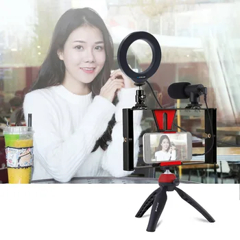 Smartphone Vlogging Rig Set Professional Kit LED Ring Light+Microphone+Tripod Phone Stand Mount for Phones/Camera Live Broadcast
Smartphone Vlogging Rig Set Professional Kit LED Ring Light+Microphone+Tripod Phone Stand Mount for Phones/Camera Live Broadcast