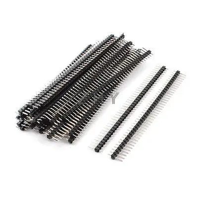 2.54mm One Row 40Pin Male Straight Pin Header Strip Connector 30 Pcs