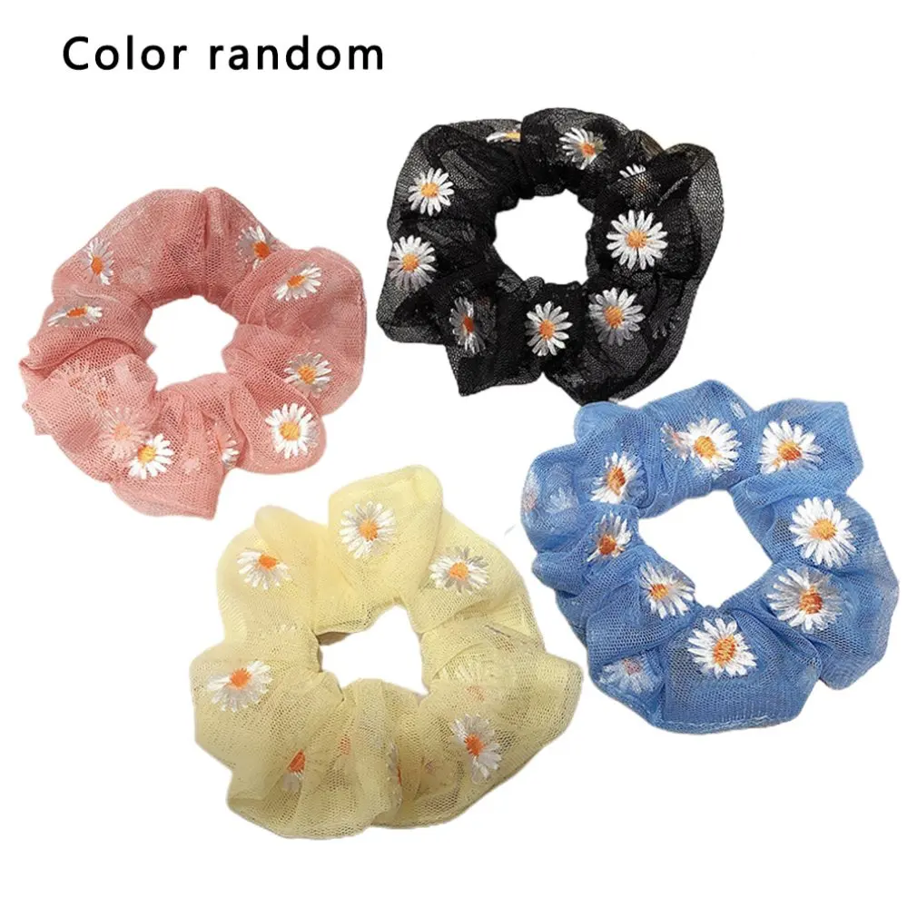 Net Yarn Small Daisy Girly Spring Ins Hair Rope Large Intestine Hair Ring Forest Rubber Band Female Tie Head