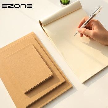 

EZONE Blank Page Notebook Kraft Paper Notebook Sketchbook 18/32/64K Blank Inner Page 60 Sheets Notebook Office School Stationery