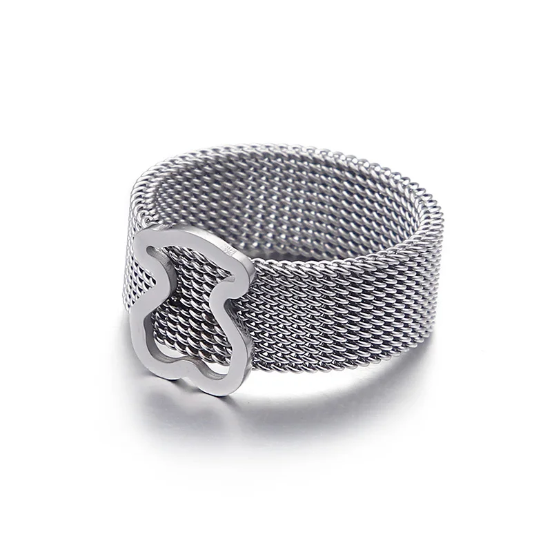 Bear Titanium Steel Ring Hollow Ring Mesh Mesh Ring Single High Quality Bear Ring for Women Tricolor Wholesale New DisgnHot
Bear Titanium Steel Ring Hollow Ring Mesh Mesh Ring Single High Quality Bear Ring for Women Tricolor Wholesale New DisgnHot