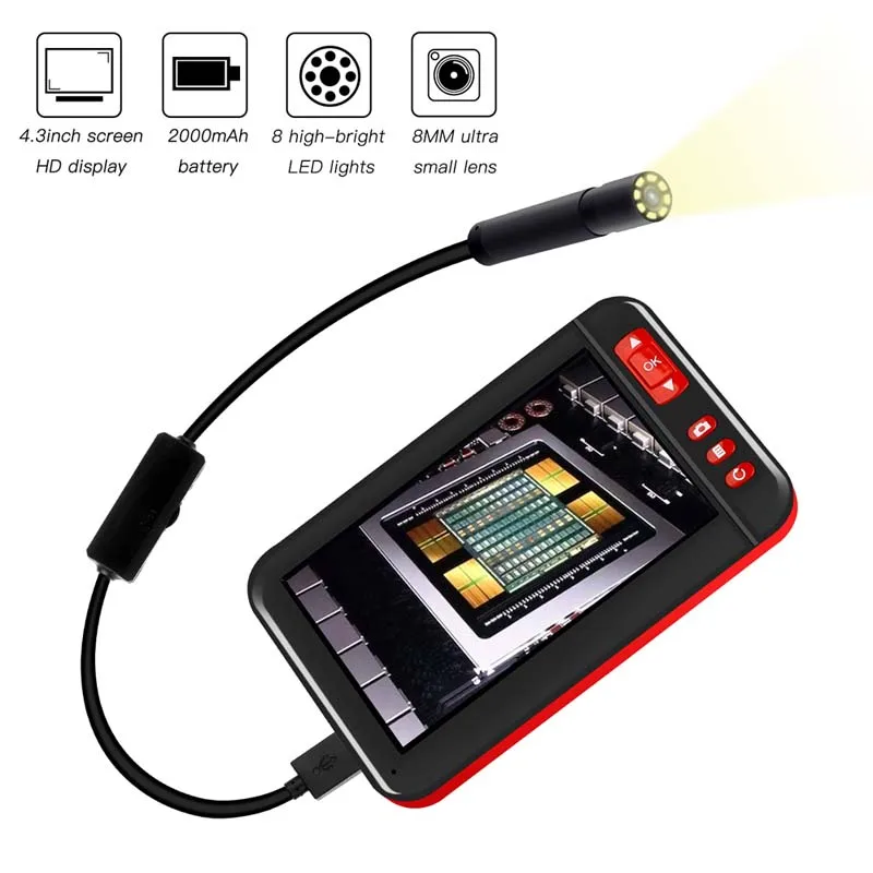HD1080P 8MM Lens Screen inspection endoscope camera waterproof borescope 4.3 inch HD TFT IPS Screen camera Car Monitor
HD1080P 8MM Lens Screen inspection endoscope camera waterproof borescope 4.3 inch HD TFT IPS Screen camera Car Monitor