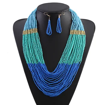 Bohemian Multi-layer Rice-bead-style Necklace Earrings, National Wind Necklaces, Retro-made Ornaments
Bohemian Multi-layer Rice-bead-style Necklace Earrings, National Wind Necklaces, Retro-made Ornaments