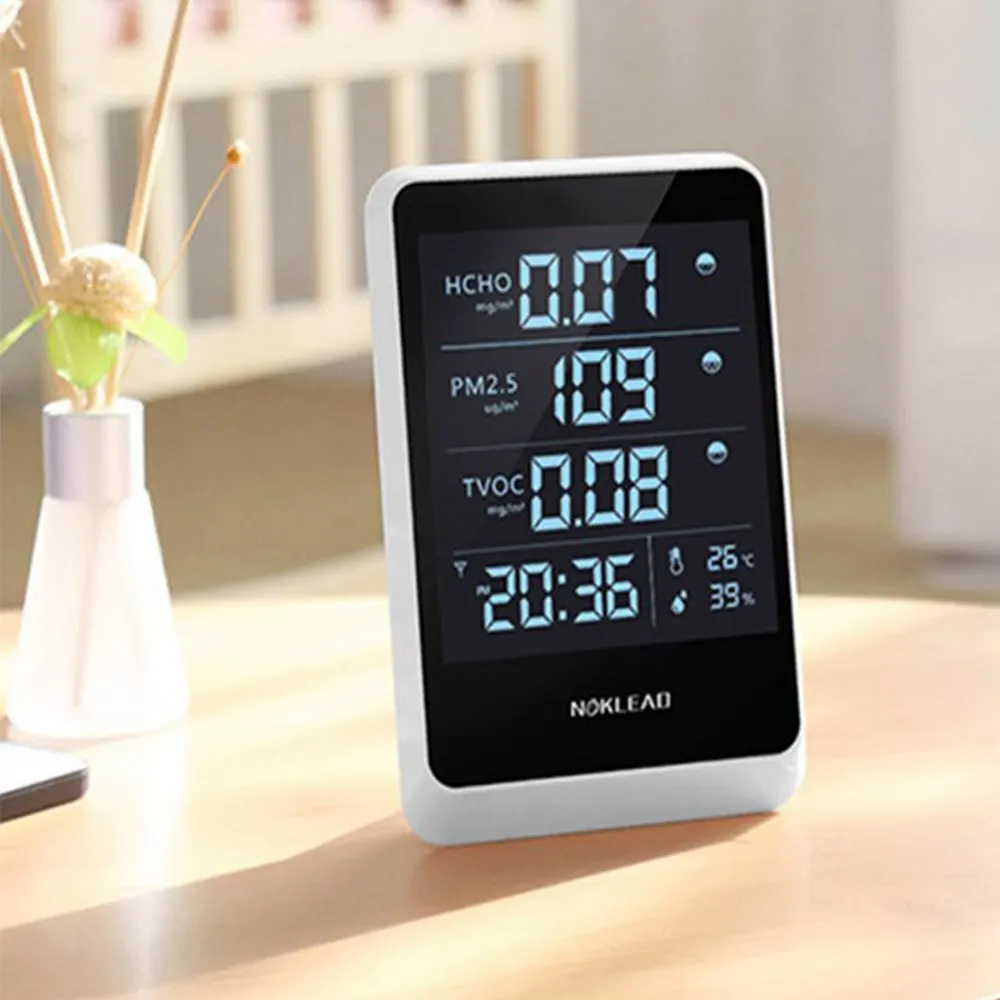 Digital Air Quality Monitor Formaldehyde Detector For HCHO TVOC PM2.5 Temp Humi Tester USB Rechargeable Gas Analyzer Smart Meter
Digital Air Quality Monitor Formaldehyde Detector For HCHO TVOC PM2.5 Temp Humi Tester USB Rechargeable Gas Analyzer Smart Meter