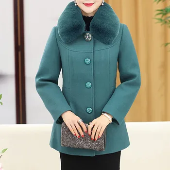 Wool Blend Coat Women Fur Collar Female Coat Autumn Winter Coats And Jackets Long Wool Coat Mother's Clothers casaco feminino
Wool Blend Coat Women Fur Collar Female Coat Autumn Winter Coats And Jackets Long Wool Coat Mother's Clothers casaco feminino