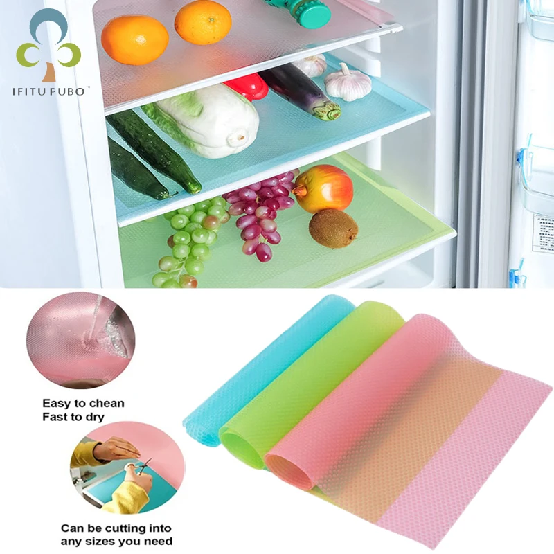 

4pcs/set Refrigerator Pad Antibacterial Antifouling Mildew Moisture Tailorable Pad Refrigerator Mats Fridge Waterproof ZXH