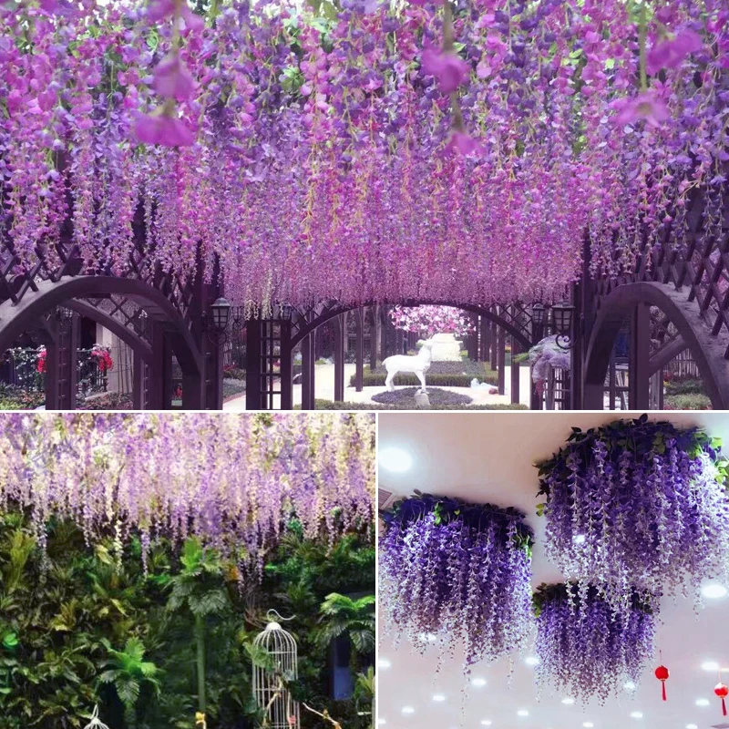 Wisteria Bean Flower Plastic Fake Flower String Violet Ceiling Pendant flower vine wedding plant rattan decoration
Wisteria Bean Flower Plastic Fake Flower String Violet Ceiling Pendant flower vine wedding plant rattan decoration