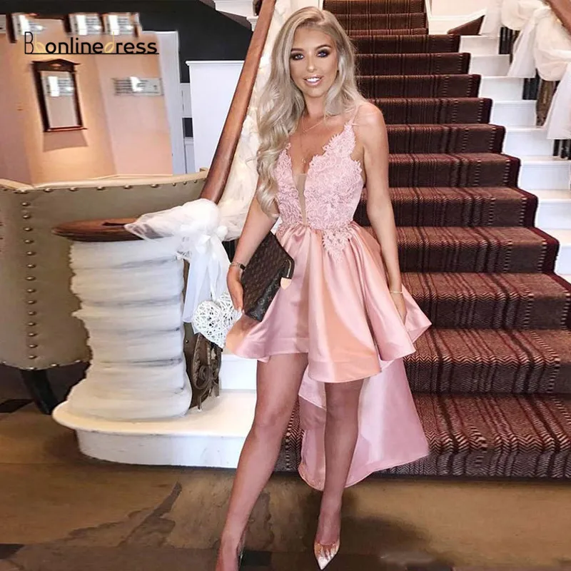 Pink Homecoming Dresses High Low V Neck Spaghetti Straps Graduation Dress Prom Vestidos de cocktail Short Mini Party Gowns
Pink Homecoming Dresses High Low V Neck Spaghetti Straps Graduation Dress Prom Vestidos de cocktail Short Mini Party Gowns