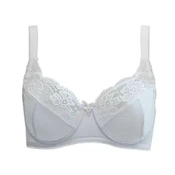 

YBCG Lace Sexy Women Bra White and Black Thin Cup Underwire Mesh Bras Unpadded Underwear Push Up Bras for Women Plus Size