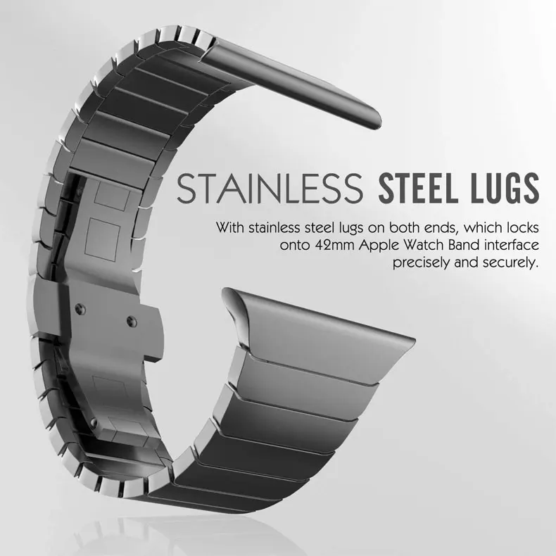 Bracelet en acier inoxydable pour Apple Watch, 44mm 40mm iWatch 42mm/38mm, pour Apple watch SE 6 5 4 3 2, métal à boucle papillon Bracelet en acier inoxydable pour Apple Watch, 44mm 40mm iWatch 42mm/38mm, pour Apple watch SE 6 5 4 3 2, métal à boucle papillon