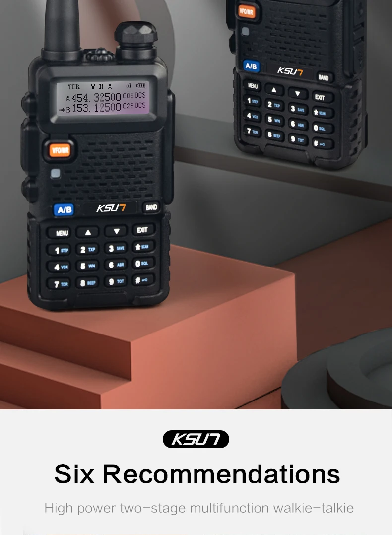 1 Or 2PC KSUN 8W Walkie Talkie Long Range VHF UHF Dual Band Two Way Radio Station VOX Communicator HF Transceiver Walkie-talkie 26 Hbde26eb01ef6422eb1e7d7d6e268b3adh