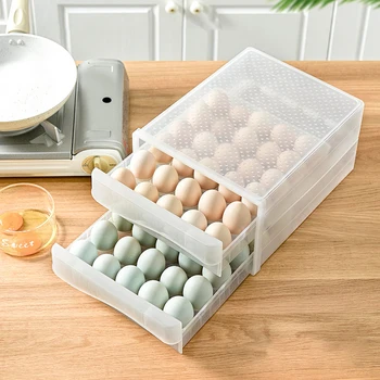 60 Grid Kitchen Refrigerator Double Layer Egg Box Storage Box Practical Creative Home Portable Plastic Picnic Food Storage Box
60 Grid Kitchen Refrigerator Double Layer Egg Box Storage Box Practical Creative Home Portable Plastic Picnic Food Storage Box