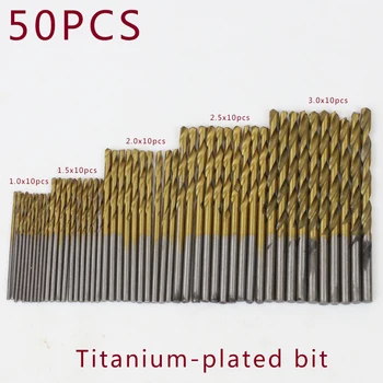 50PCS HSS High Speed Steel Titanium-plated Bit Straight Handle Twist Bit Metal Woodworking Plastic Bit 1.0/1.5/2.0/2.5/3mm
50PCS HSS High Speed Steel Titanium-plated Bit Straight Handle Twist Bit Metal Woodworking Plastic Bit 1.0/1.5/2.0/2.5/3mm