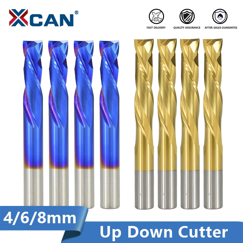 XCAN Super Up Down Cutter 4/6/8mm Shank 2 Flute Carbide End Mill CNC Spiral Milling Cutter
XCAN Super Up Down Cutter 4/6/8mm Shank 2 Flute Carbide End Mill CNC Spiral Milling Cutter