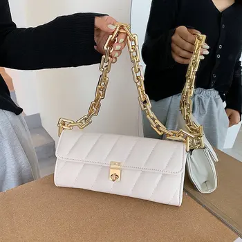 2020 summer simple solid color thick chain small PU leather armpit bag women's shoulder bag fashion handbag white female bag
2020 summer simple solid color thick chain small PU leather armpit bag women's shoulder bag fashion handbag white female bag