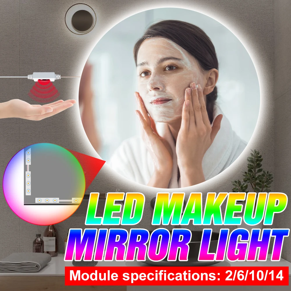 USB Hand Sweep Dimming Mirror Light LED Hollywood Make up Lamps DC 5V Selfie Beauty Light LED Dressing Vanity Mirror Bombillas
USB Hand Sweep Dimming Mirror Light LED Hollywood Make up Lamps DC 5V Selfie Beauty Light LED Dressing Vanity Mirror Bombillas