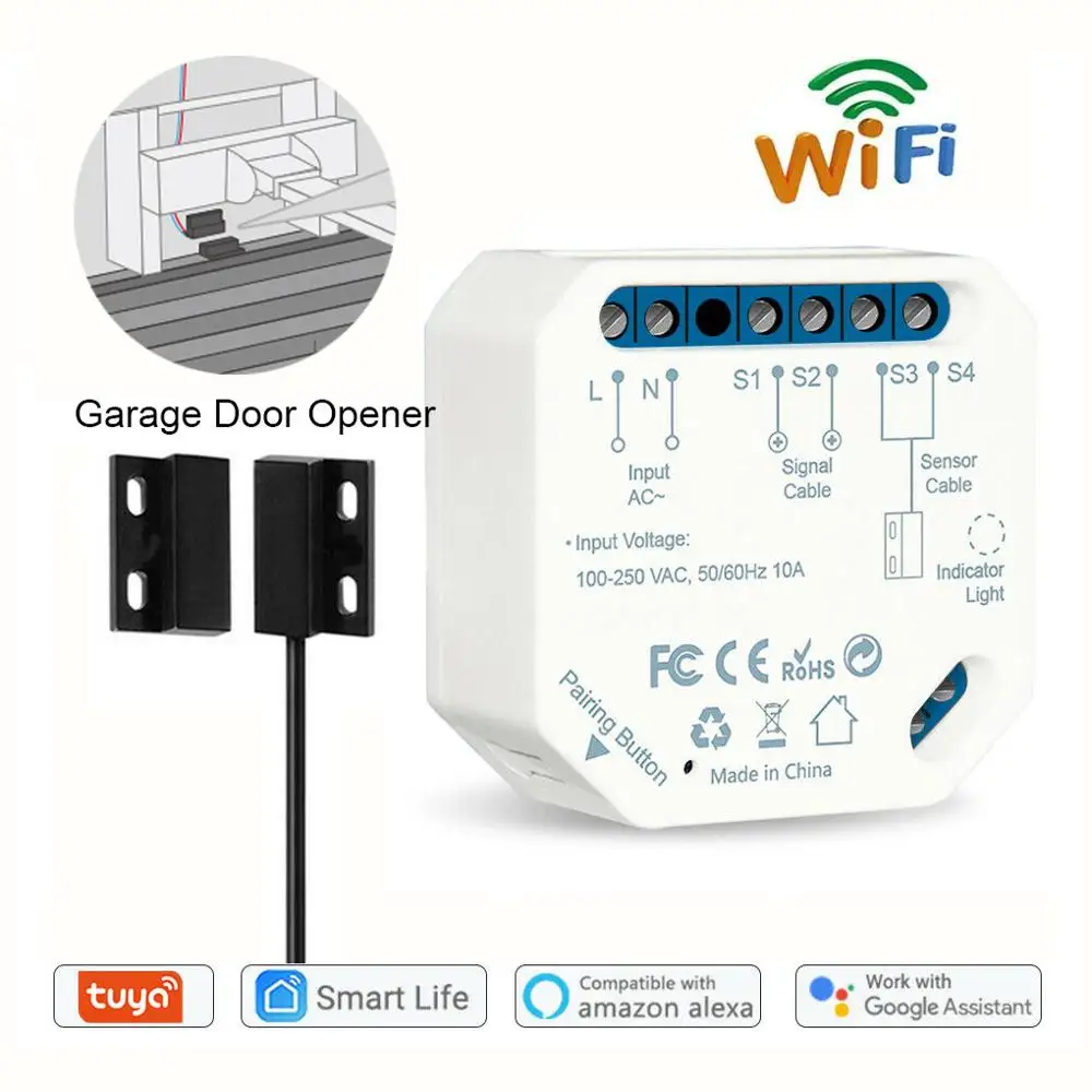 Tuya New Smart Garage Door Opener Controller Sensor Remote WiFi Switch Voice Control Siri Alexa Echo Google Home No Hub Needed
Tuya New Smart Garage Door Opener Controller Sensor Remote WiFi Switch Voice Control Siri Alexa Echo Google Home No Hub Needed