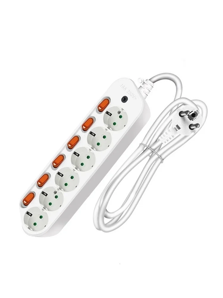Power Strip 16A 250V 3500W EU AC Outlets Power Plug Overload Protection Safety Charging Socket Power Supply Extension Conversion
Power Strip 16A 250V 3500W EU AC Outlets Power Plug Overload Protection Safety Charging Socket Power Supply Extension Conversion