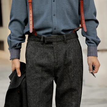 mens clothing pants Retro straight cropped trousers Autumn and winter British style woolen handsome business casual slim pants
mens clothing pants Retro straight cropped trousers Autumn and winter British style woolen handsome business casual slim pants