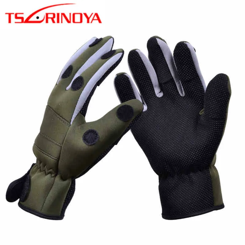TSURINOYA противоскользящие мужские перчатки без пальцев или для зимней рыбалки