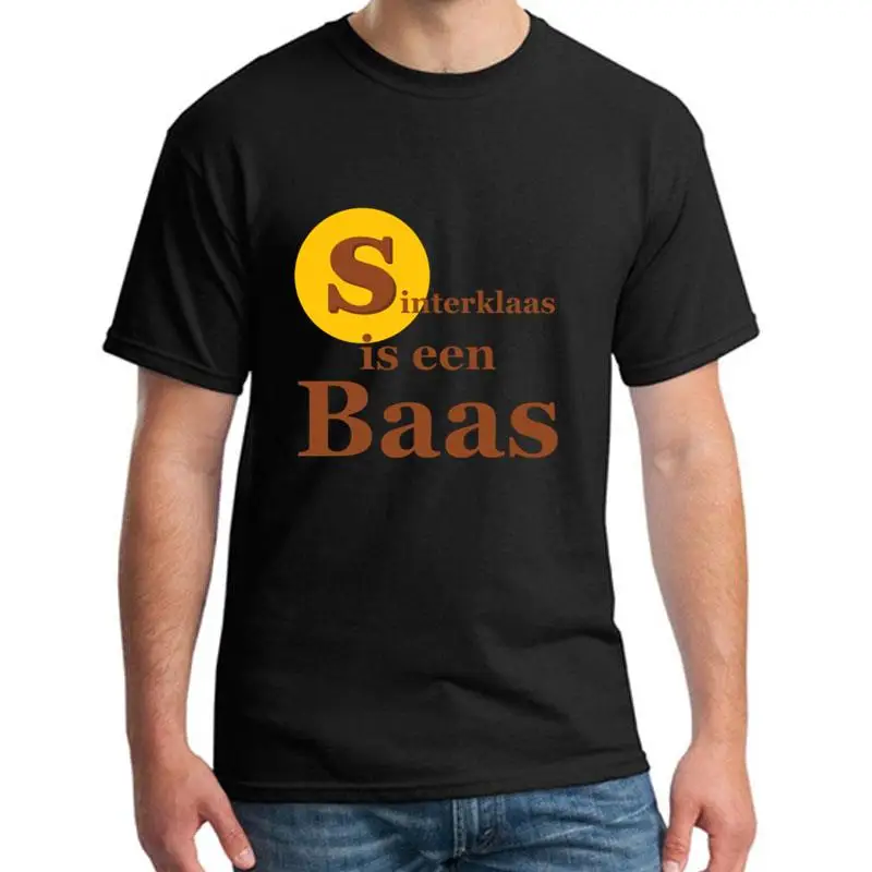 

Graphic Sinterklaas Is Een Baas Dutch Netherlands Children t shirt girl boy cotton Novelty Unique mens tshirts O-Neck slogan