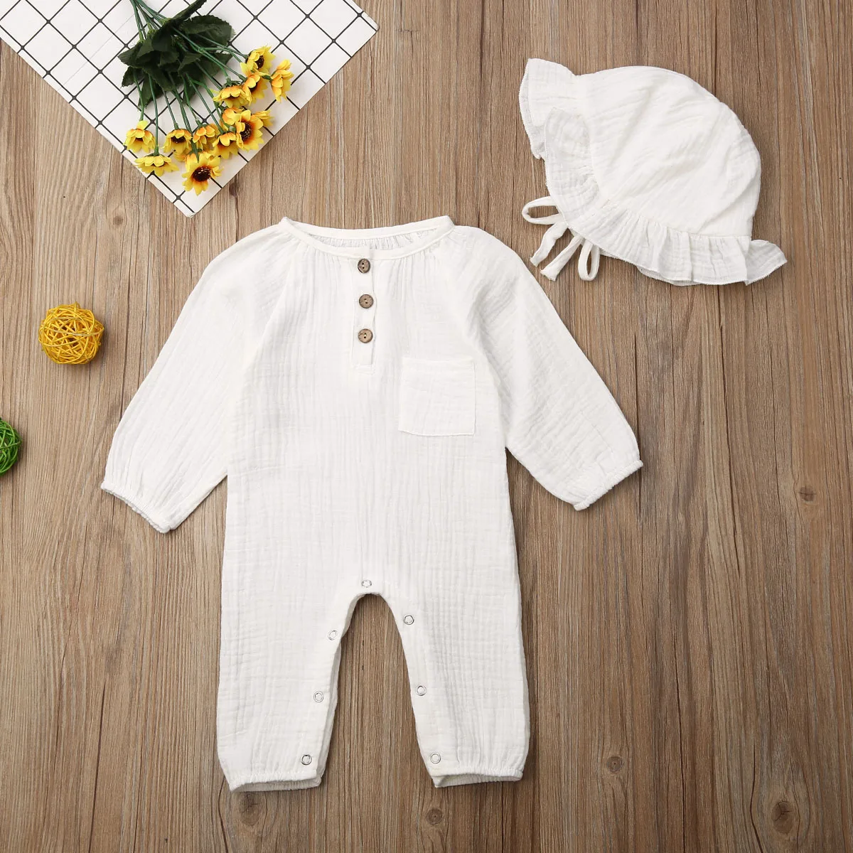 Pudcoco Autumn Newborn Baby Girl Clothes Solid Color Cotton And Linen Long Sleeve Romper Jumpsuit Hat 2Pcs Outfits Clothes
Pudcoco Autumn Newborn Baby Girl Clothes Solid Color Cotton And Linen Long Sleeve Romper Jumpsuit Hat 2Pcs Outfits Clothes