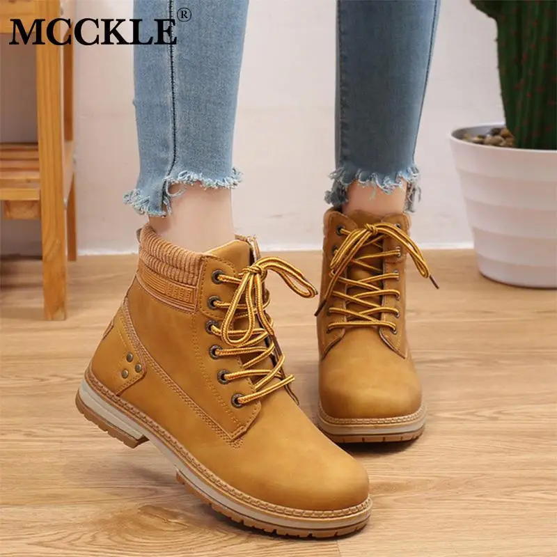 MCCKLE Women Lace Up Ankle Boots Autumn Winter Women's Round Toe Ladies Platform Woman Fashion Female Work Shoes Casual
MCCKLE Women Lace Up Ankle Boots Autumn Winter Women's Round Toe Ladies Platform Woman Fashion Female Work Shoes Casual