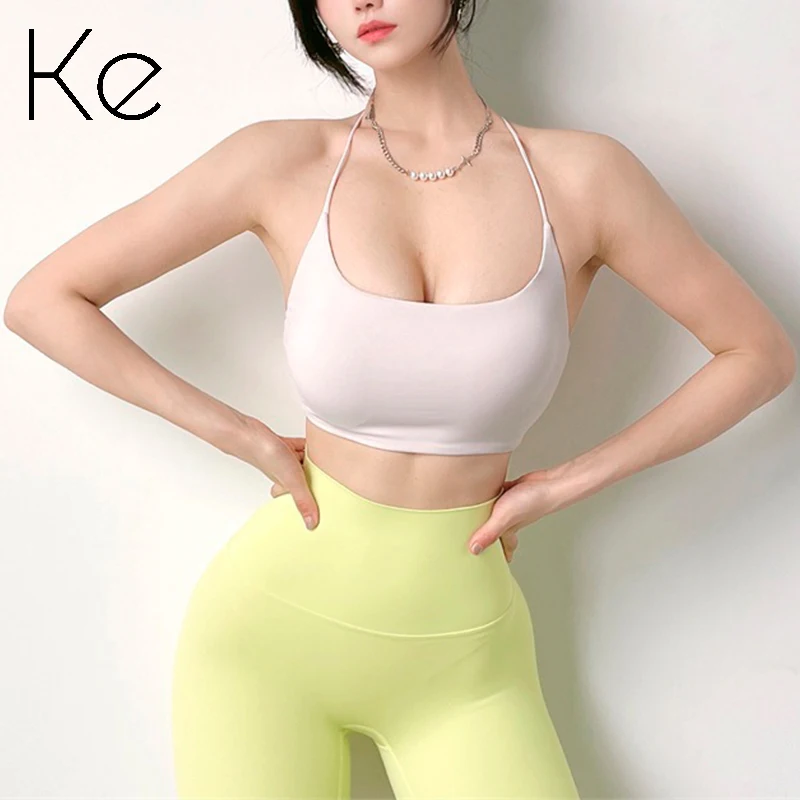 

KE Thin shoulder strap sports underwear women yoga beauty back fitness running shockproof bra vest bra outer wear