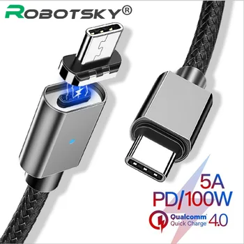 100W Magnetic USB Type C Data Cable 5A Fast Charging USB C Data Sync Cable For MacBook Pro for Samsung Note 10 Huawei Mate 30
100W Magnetic USB Type C Data Cable 5A Fast Charging USB C Data Sync Cable For MacBook Pro for Samsung Note 10 Huawei Mate 30