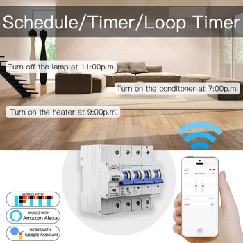 WiFi Smart Circuit Breaker Switch Smart Home Automation Overload Short Circuit Voice Control Work Amazon Alexa Google Home
WiFi Smart Circuit Breaker Switch Smart Home Automation Overload Short Circuit Voice Control Work Amazon Alexa Google Home