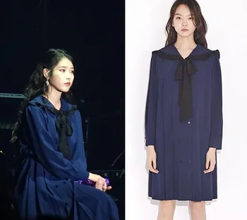 kpop IU Lee Ji Eun 2020 summer streetwear new navy blue tie bow-kont kawaii dress women Japanese streetwear loose sweet dresses
kpop IU Lee Ji Eun 2020 summer streetwear new navy blue tie bow-kont kawaii dress women Japanese streetwear loose sweet dresses