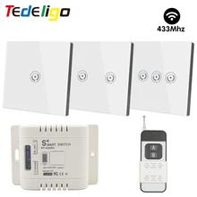 Rf Wireless Touch Button Wall Switch 433MHz Remote Control Light Switch ac 110v 220v Relay Module for Smart Home Lamp Led Fan
Rf Wireless Touch Button Wall Switch 433MHz Remote Control Light Switch ac 110v 220v Relay Module for Smart Home Lamp Led Fan