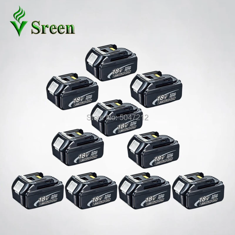 10 Packs Li-ion 5000mAh for Makita 18V BL1850 BL1830 BL1840 Replacement LXT400 Power Tool Rechargeable Lithium ion Battery
10 Packs Li-ion 5000mAh for Makita 18V BL1850 BL1830 BL1840 Replacement LXT400 Power Tool Rechargeable Lithium ion Battery