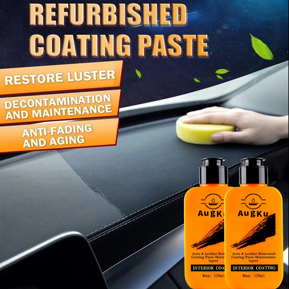 120ml Auto & Leather Renovated Coating Paste Agent Dedicated Rubber Maintenance Clean Detergent Automotive Interior Refurbish
120ml Auto & Leather Renovated Coating Paste Agent Dedicated Rubber Maintenance Clean Detergent Automotive Interior Refurbish