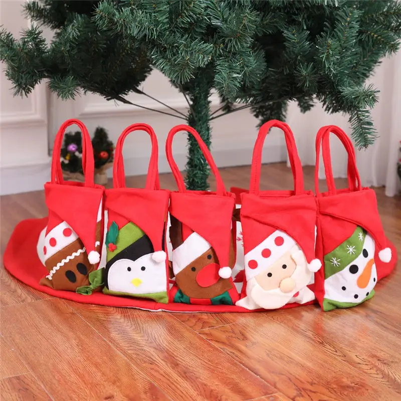 merry christmas gift bags santa claus snowman candy bag for xmas