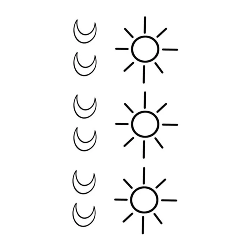 Water Transfer Tattoo Minimalist small sun moon tattoo Body Art Waterproof Temporary fake Tattoo for man woman kid 10.5*6cm
Water Transfer Tattoo Minimalist small sun moon tattoo Body Art Waterproof Temporary fake Tattoo for man woman kid 10.5*6cm