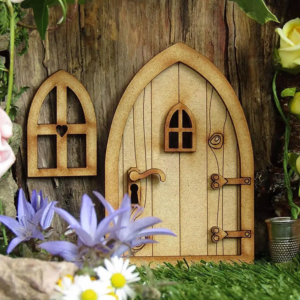 Sleeping DIY 3D Door Decoration Wooden Craft Kit with Flowe Micro Gardening Simulation Cute Creative Mini | Дом и сад