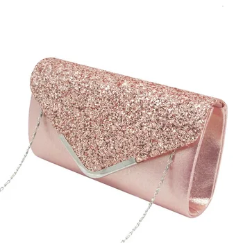 

Party Envelope Design Chain Luxury Shoulder Handbag Fashion Shiny Diamond Synthetic Leather Clutch Bag Women