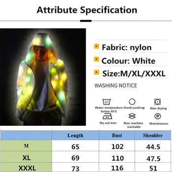 LED Jacket Light Up Outwear Stage Costume Full Focus Night Running Motorcycles Cycling Clothings Bar Pub Q6PD
LED Jacket Light Up Outwear Stage Costume Full Focus Night Running Motorcycles Cycling Clothings Bar Pub Q6PD
